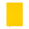 A bright yellow Genesis A5 Notebook featuring a sleek cover design and a ribbon bookmark.