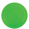 A green plastic frisbee.