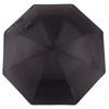 A black 60" vented tipless golf umbrella featuring a spacious octagonal design and a handle.