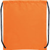 An orange drawstring sportspack with black drawstrings and eyelets, featuring a simplistic design.