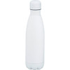 A drink bottle in white with a sleek design and a screw-top lid, featuring a logo.