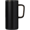 A drink bottle featuring a sleek black finish with a cork handle, designed for travel. It holds 500ml.