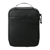 A black RPET headphone and tech case with a mesh pocket and a carrying handle. It includes a zipper closure.