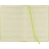 A green Ambassador Bound JournalBook with blank lined pages and a matching ribbon marker.