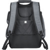 A grey and black checkpoint-friendly compu-backpack with padded straps and a structured back panel.