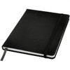 A black Spectrum A5 hard cover notebook with an elastic closure and a ribbon marker. Features a minimalist design.