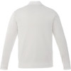 A men's long sleeve polo shirt in white, featuring a back view with a subtle logo.