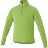 A green Taza Knit Quarter Zip jumper for men, featuring long sleeves and a half zip collar, with a subtle logo.