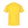 A yellow short sleeve men's tee, featuring a plain back with no visible designs or logos.