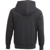 A grey men's fleece hoody featuring a spacious hood and ribbed cuffs. Includes a branding logo on the back.