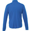 A men's quarter zip track jacket in a vibrant blue colour with a smooth finish and a subtle logo.