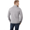 A grey knit quarter zip men's jumper, featuring long sleeves and a casual fit, viewed from the back.