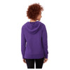 A women's purple fleece hoodie featuring a hood and a relaxed fit, designed for comfort.