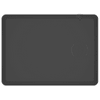 A wireless charging mouse pad in a sleek black design, featuring an integrated wireless charging symbol.