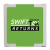 A green box featuring the logo for a product named "Swift Tax Returns."