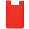 A red phone wallet with a textured design and a cut-out section at the top for easy access.