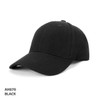 A black wool blend cap featuring a curved brim and a classic design, with a logo on the side.