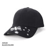 A black cap featuring a logo and Australian flag design, adorned with stars on the brim.