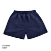 Navy Sierra Shorts with an elastic waistband and drawstring, featuring a logo. Suitable for sports activities.