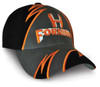 A black and grey cap with orange stitching and a logo featuring the word "FORMING."