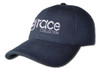 A navy cap featuring a logo and embroidered text for the "Grace Collection".