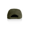 A green cap featuring an adjustable strap at the back and a subtle logo.