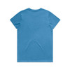 A blue t-shirt with a plain back, featuring a logo. Suitable for casual wear.