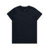 A dark navy t-shirt featuring a round neckline, short sleeves, and a simple design with a logo.