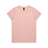 A light pink t-shirt with a round neck and short sleeves, featuring a logo at the tag.