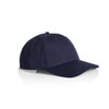 A navy blue cap with a curved brim and a logo on the front, showcased against a plain background.
