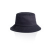 A navy blue kids bucket hat featuring a wide brim and a well-structured design. It includes a logo.
