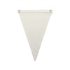 A canvas pennant flag in a neutral colour, featuring eyelets for easy hanging.