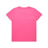 A pink youth staple tee with a classic crew neck and short sleeves. The back features no designs or branding.