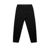 Black youth track pants with a fitted design and a single back pocket. Features an elastic waist.