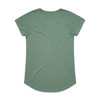 A green T-shirt with short sleeves and a rounded hem. The back is plain with no visible logos or designs.