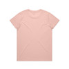 A plain pink t-shirt with a crew neck and short sleeves, featuring no visible logo or branding.