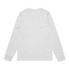A long-sleeve t-shirt in light grey, featuring a plain back design and a small logo on the front.