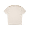 A plain cream-coloured t-shirt with a simple design and no visible logos or branding, viewed from the back.