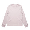 A light pink long-sleeved tee with a simple design and cuffs at the sleeves, featuring a logo.