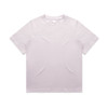 A light purple t-shirt with a relaxed fit. The shirt features a logo on the front.