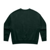 A dark green crew jumper with a simple design and a plain back. It features long sleeves and a round neckline.