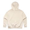 A plain cream-coloured hoodie featuring a back view and a hood. The garment has a simple design with no visible branding.