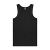 A black singlet with a classic tank top design, featuring a small logo at the neckline.