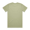 A khaki green t-shirt with a classic cut and short sleeves, featuring a logo on the back.