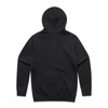 A black zip hooded jumper, featuring a simple design with a hood and no visible logos or text.