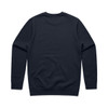 A navy crew jumper featuring long sleeves and a simple, classic design without any visible branding.