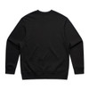 A black jumper with a simple design featuring long sleeves and a crew neck, displaying no visible branding.