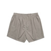 Striped boxer shorts in light grey and white with an elastic waistband and a relaxed fit. Features a logo.
