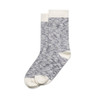 Two pairs of slub socks in grey with cream accents, featuring a soft texture and a subtle design.