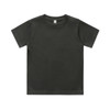 A dark grey kids' classic tee, featuring a simple crew neck and short sleeves. The shirt has a brand logo tag.